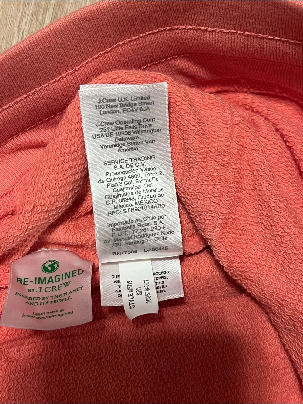 J.Crew Vintage Fleece Heathered Coral Jogger Sweatpants Drawstring Size Small